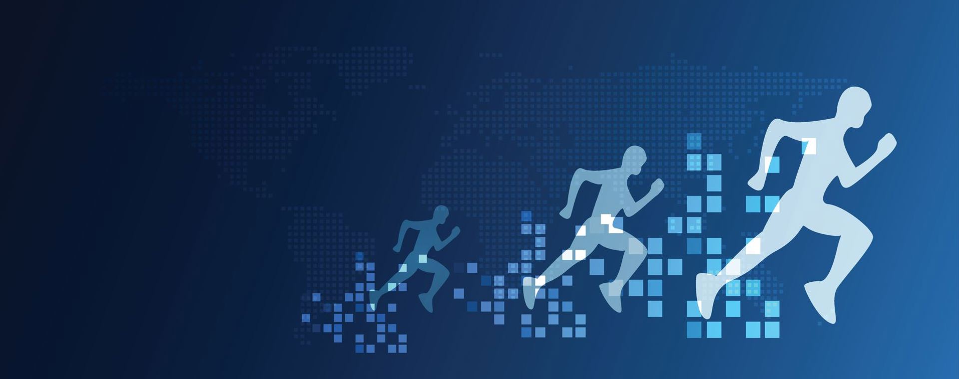 Grafik der viser løbende mand i forskellige størrelser